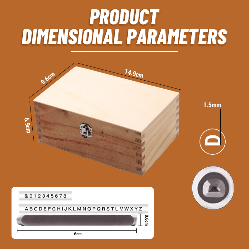 36-Piece Wooden Box Letter Punch Set