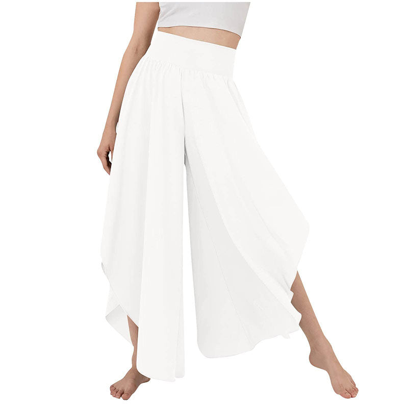 High Waist Ruffled Wide Leg Quick Dry Dance Pants