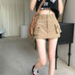 Women's A-Line Cargo Denim Skirt