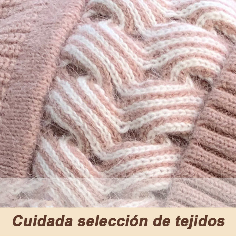 Gorro De Punto Con Bufanda Gruesa Y Cálida./knitted scarf hat