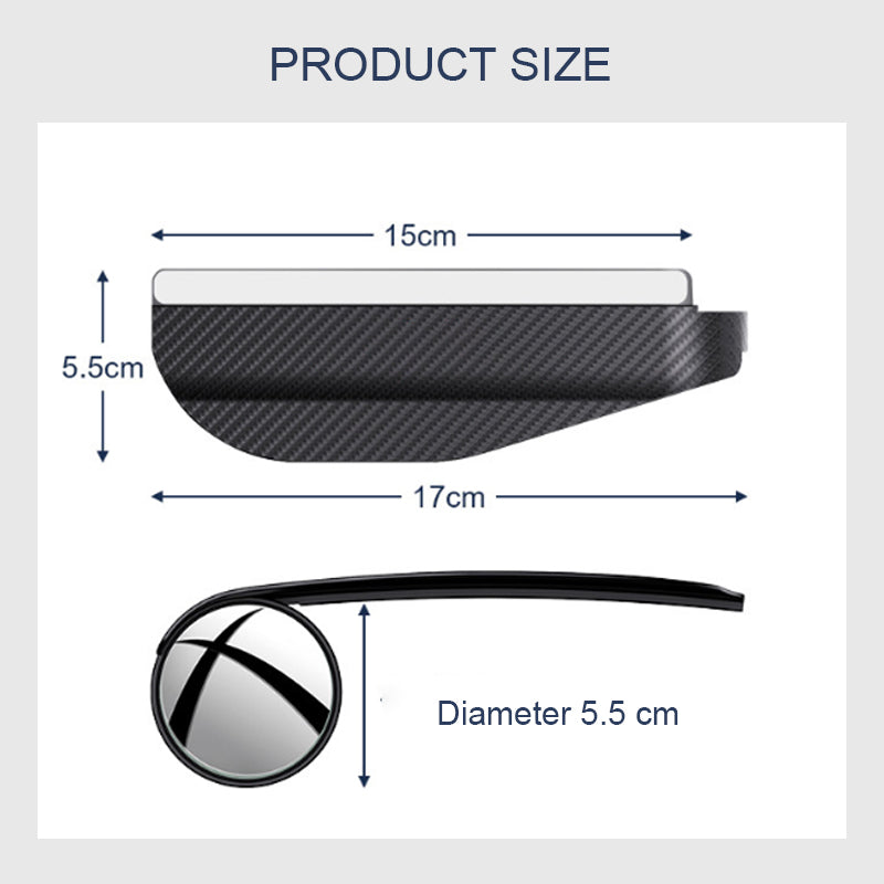 Small Round Rearview Mirror With Rain Eyebrows (1 Pair)