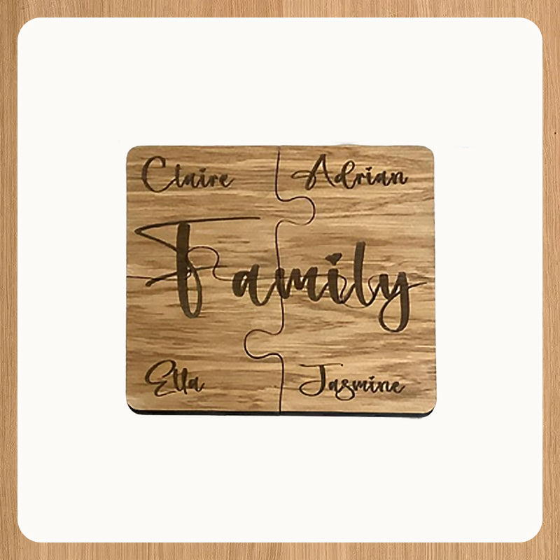 Personalized Last Name Puzzle Coaster Set
