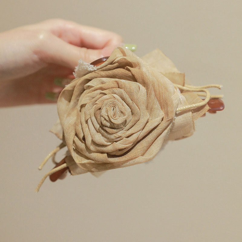 Fabric Dry Rose Hair Clip