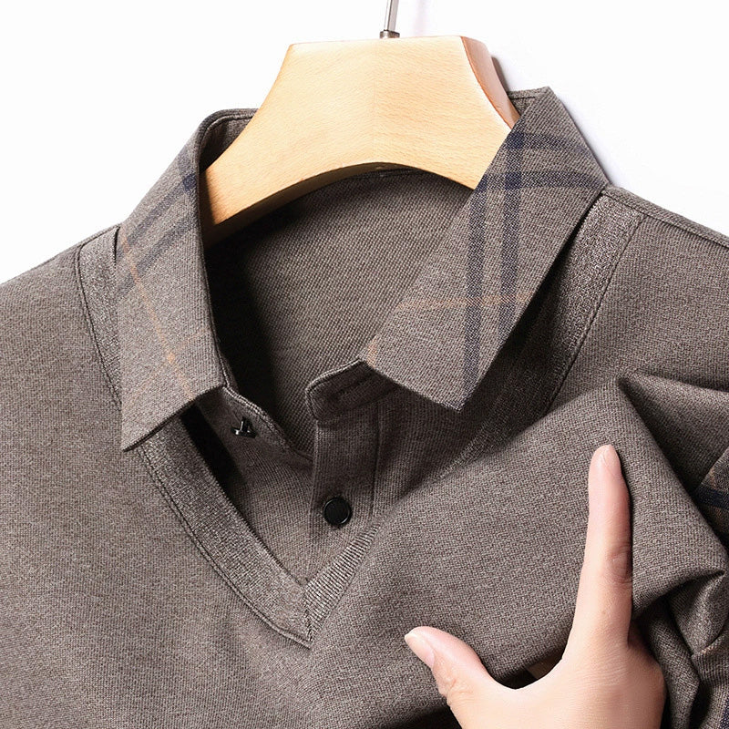 Fake To Deler Strikket Pullover - Fake Two Pieces Knitted Pullover