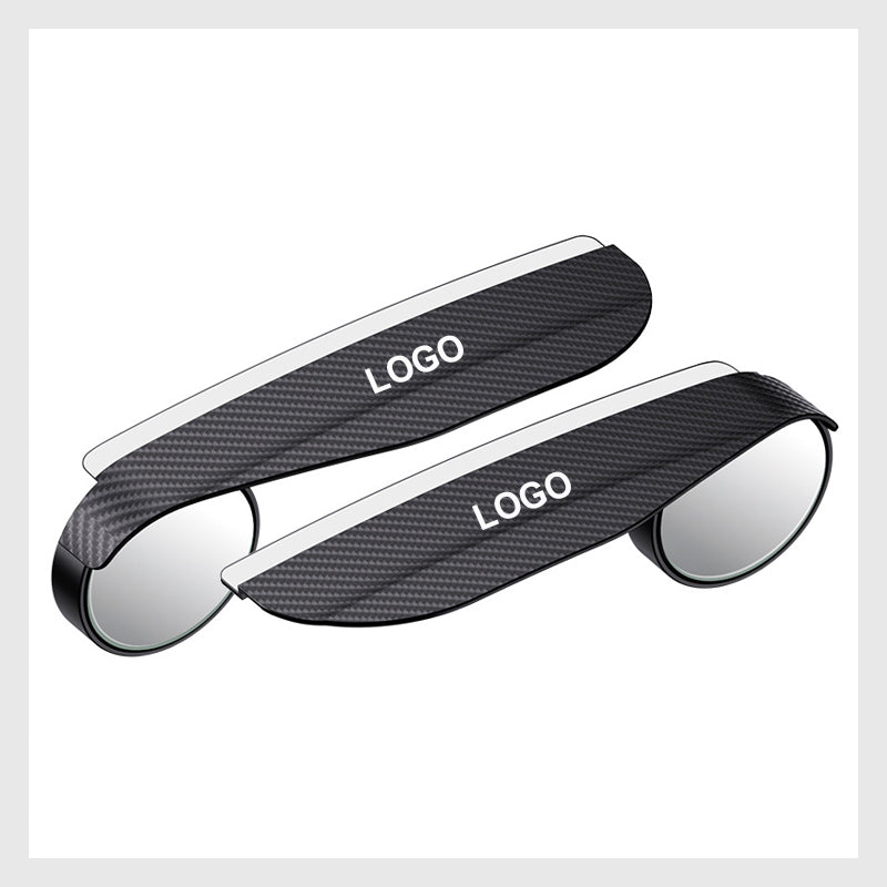 Small Round Rearview Mirror With Rain Eyebrows (1 Pair)