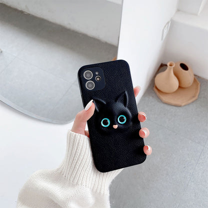 Different Pupil Black And White Cat Phone Case