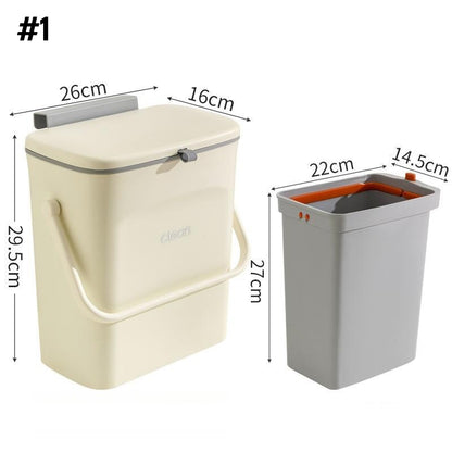 Kitchen Wall-Mounted Trash Can With Lid