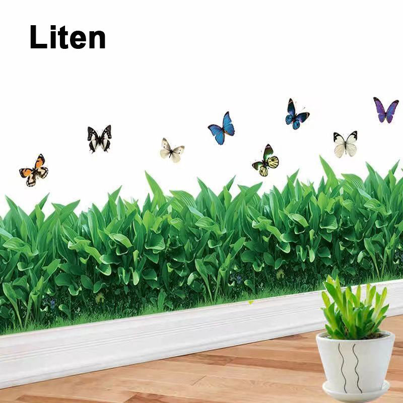 Veggklistremerke Med Liten Plenfotlist/Small grass skirting wall stickers