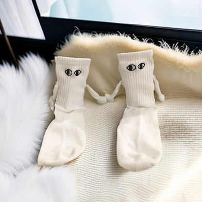 Holding Feet Not Holding Hands Couple Socks