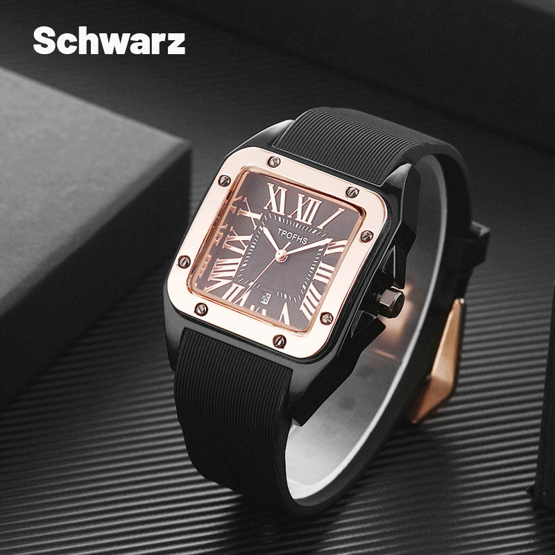 Römisches Quadrat Vintage Quarzuhr / Roman Square Vintage Quartz Watch