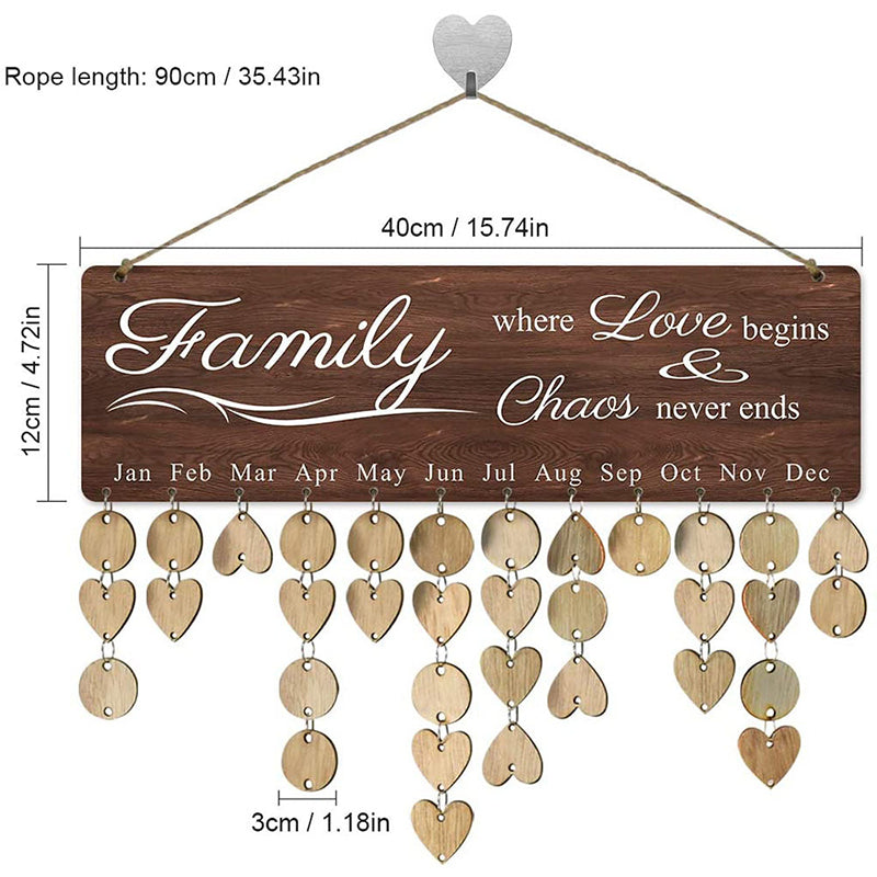 Christmas Creative Wooden Bell Calendar Pendant