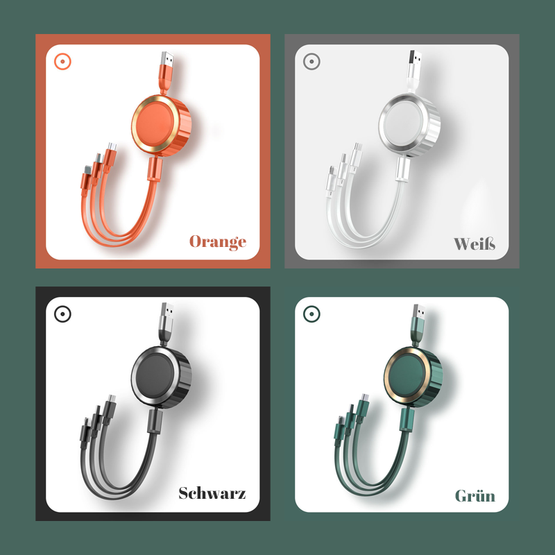 Teleskopierbare ein bis drei Datenkabel/Three-in-one retractable data cable