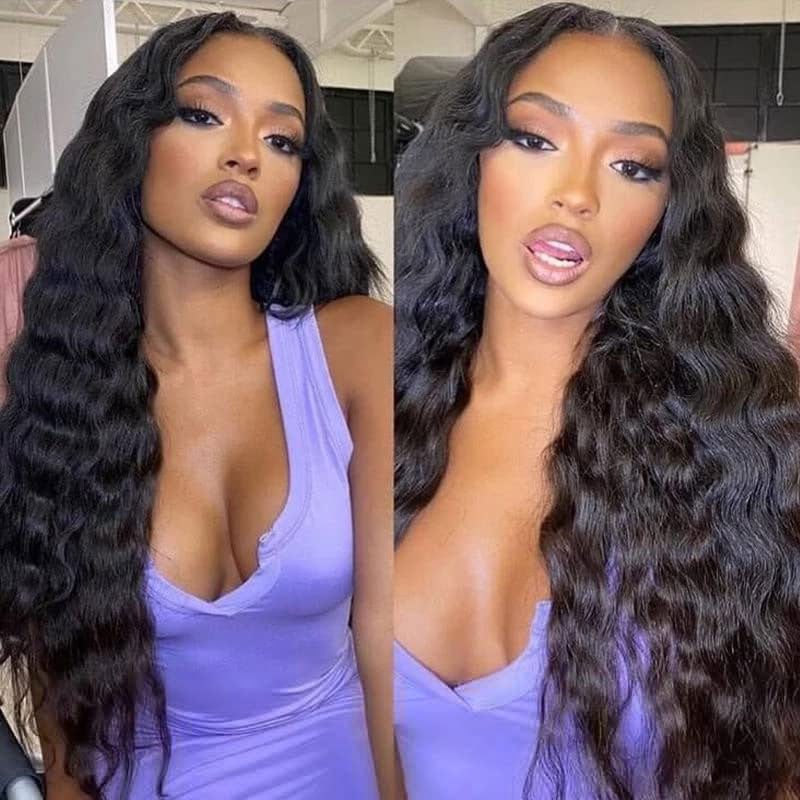 Black Middle Parted Small Curly Long Hair Wig