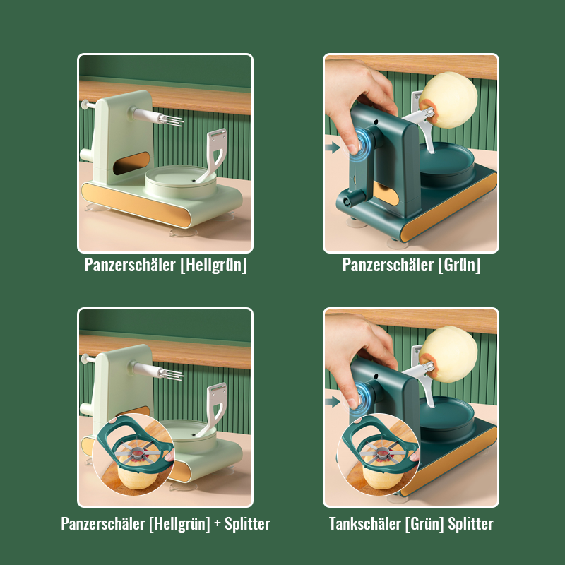 Handgekurbeltes Apfelschälgerät/Hand crank peeler