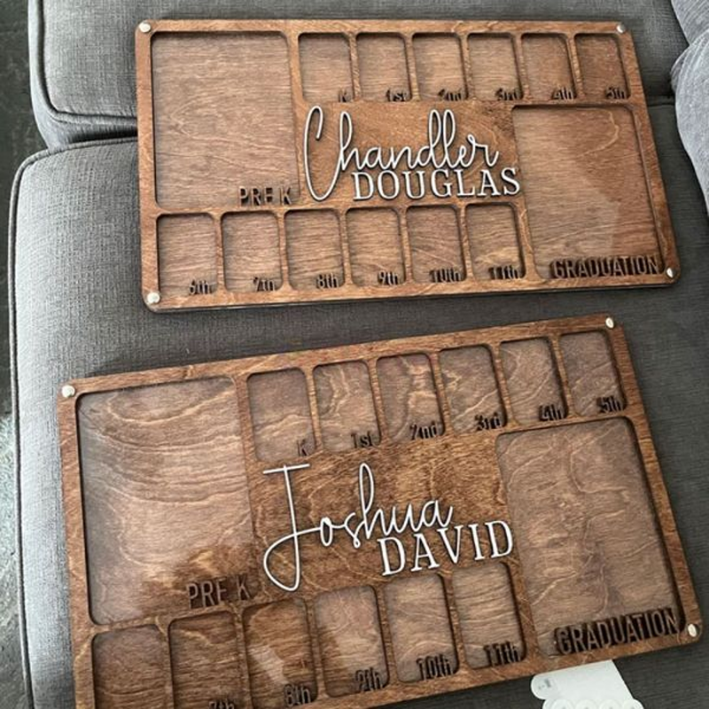 Wooden Child Growth Record Photo Frame