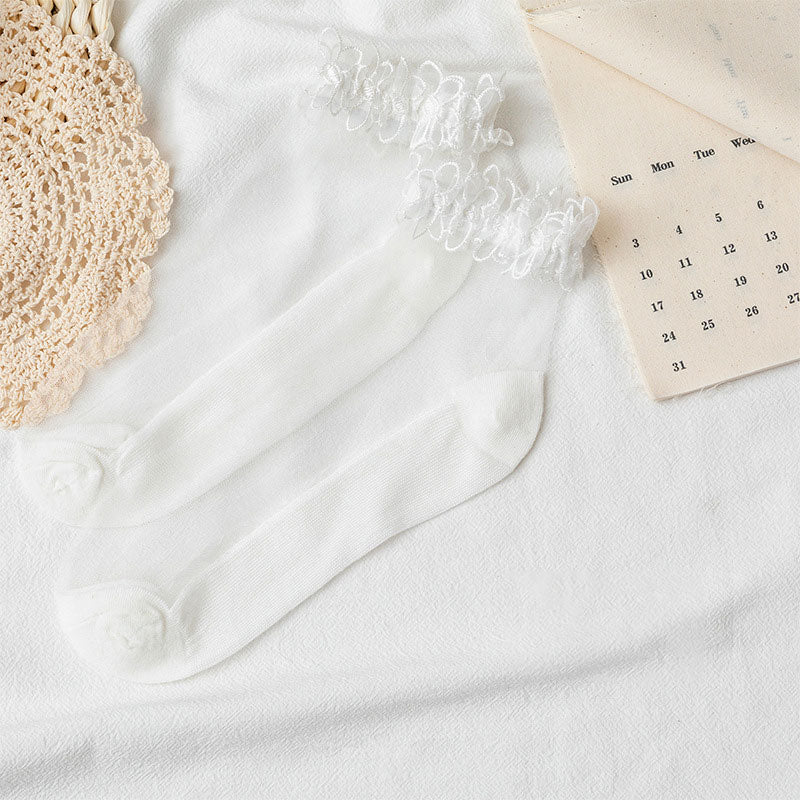 Summer Lace Crystal Socks