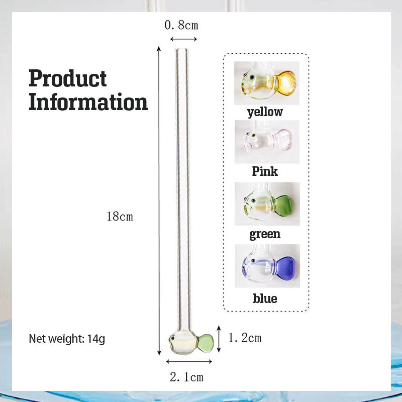 🐠Gaopeng Glass Fish Straw