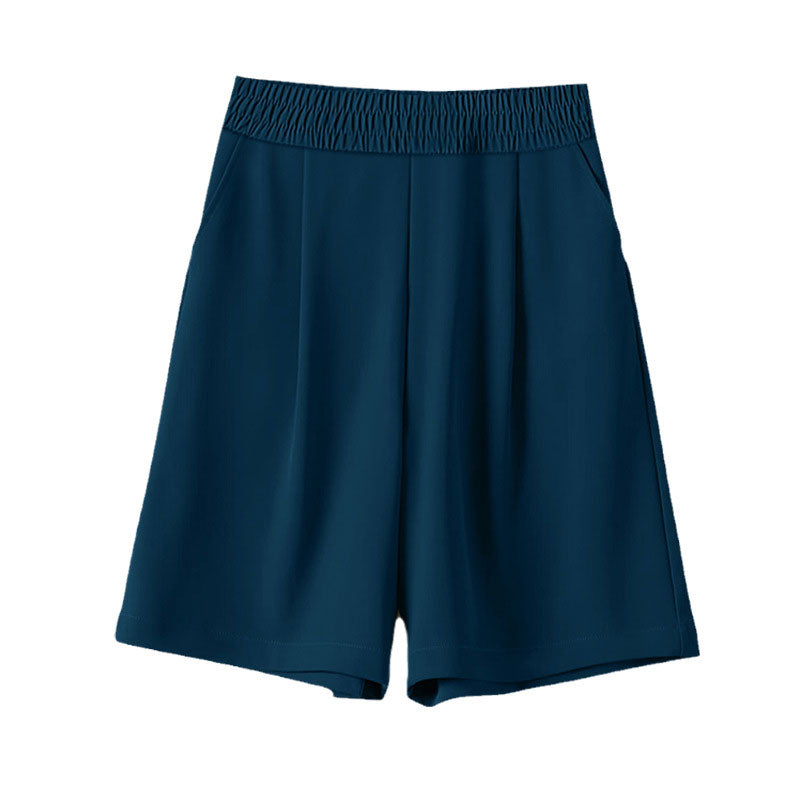 High Waist Ice Silk Suit Shorts