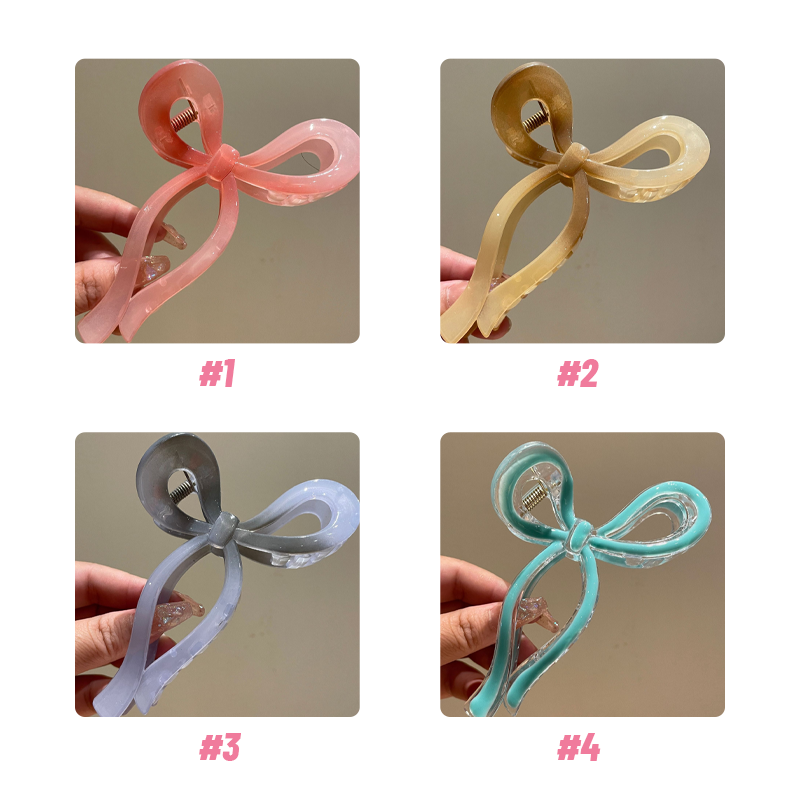 Colorful Metal Bow Cross Clip 🌈🎀