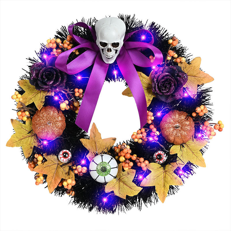Purple Bow Skull Garland
