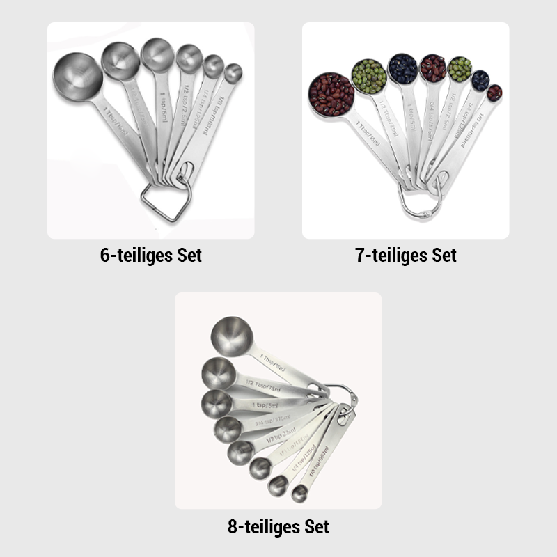 Messlöffelset aus Edelstahl/Stainless steel measuring spoon set