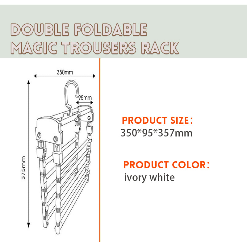 Double Foldable Magic Trousers Rack
