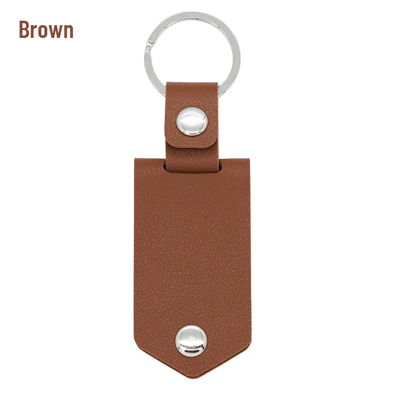 Custom Leather Photo Text Keychain Anniversary Gift For Couple