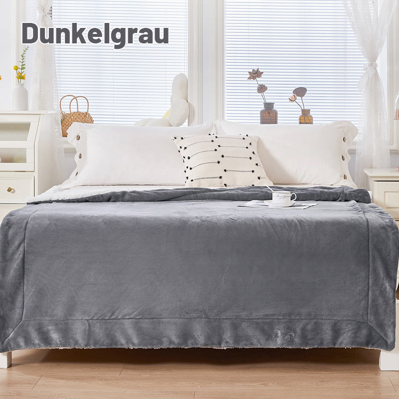 🎁 Doppelschichtige, Verdickte Lammplüschdecke
