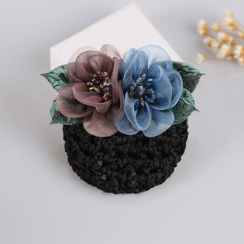 Tulle Flower Hair Net Hair Clip