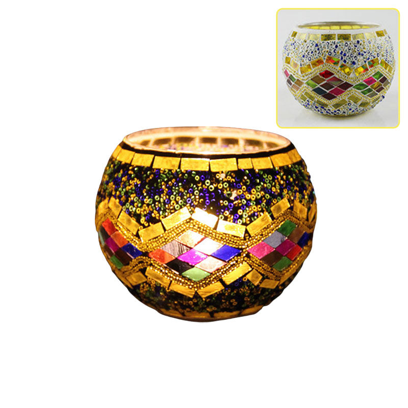 Mosaic Glass Candle Holder
