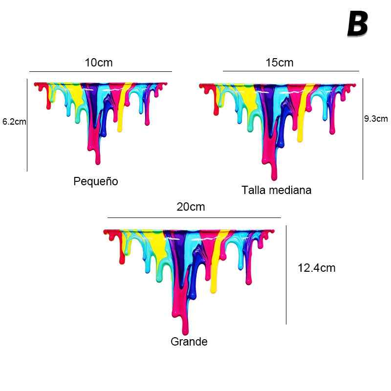 Pegatinas Decorativas De Pintura De Color Para Coche/Colorful fluid paint reflective car stickers