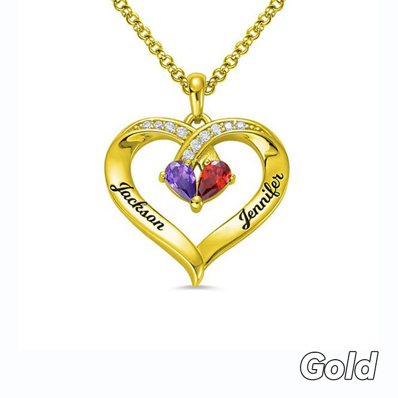 Christmas/Valentine's Day/Anniversary Gift Forever Love Birthstone & Diamond Heart Necklace