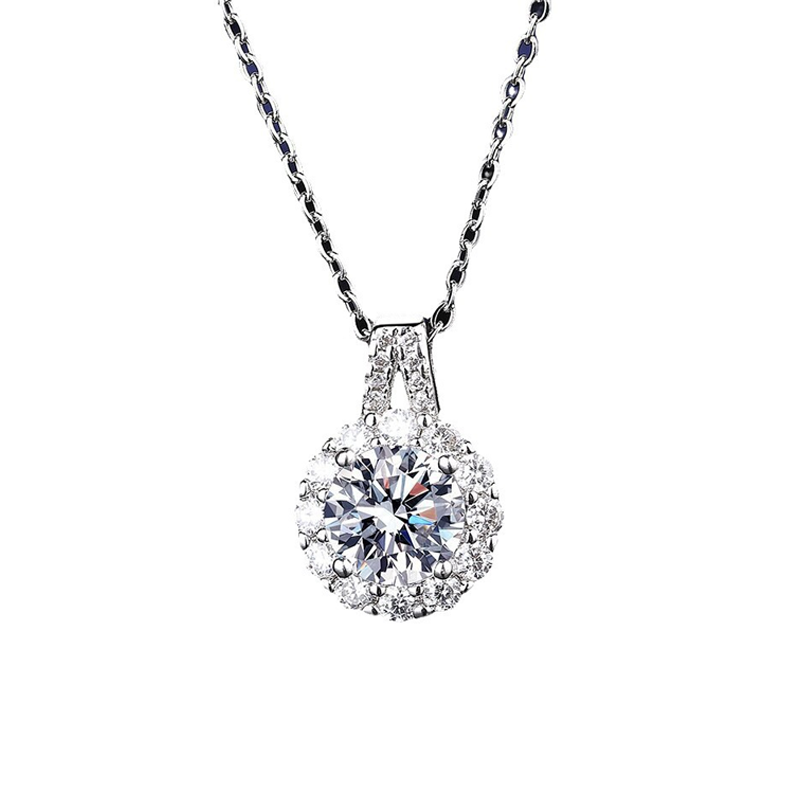 Moissanite Sunflower Pendan