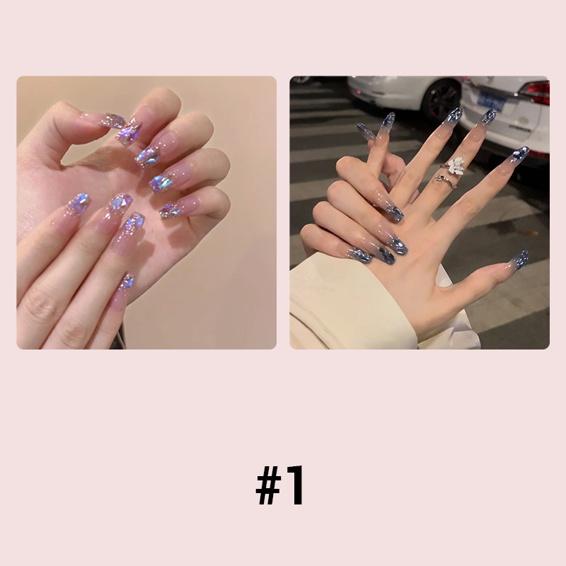 Glass Diamond Manicure Nails