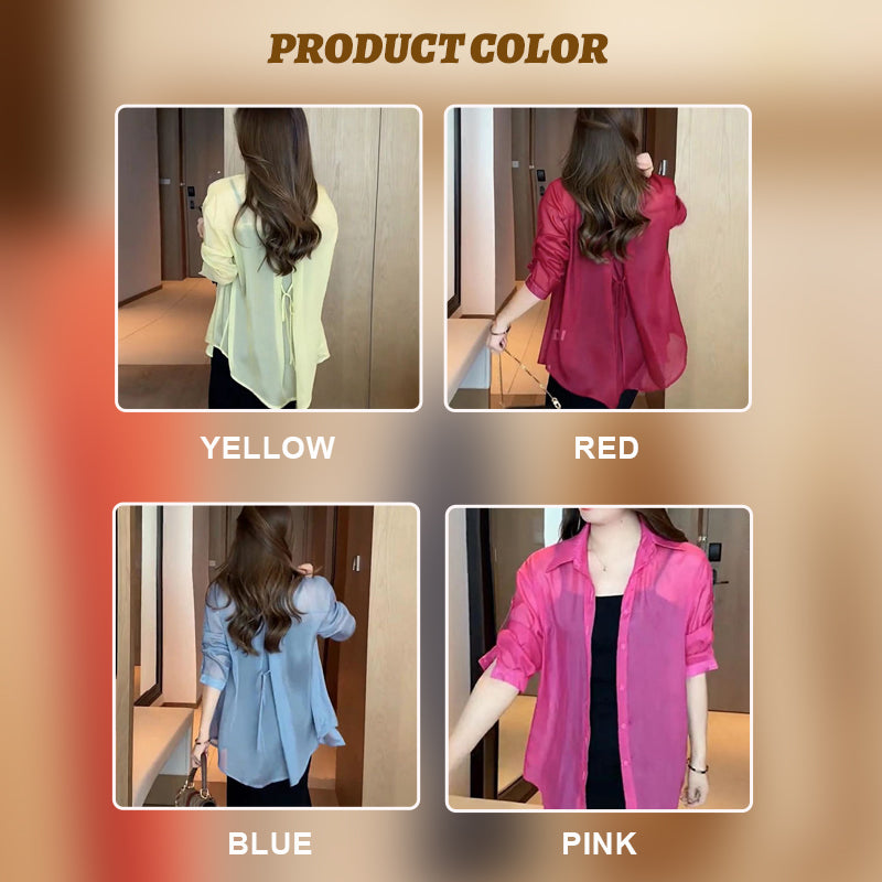 Women's Polo Collar Chiffon Shirt