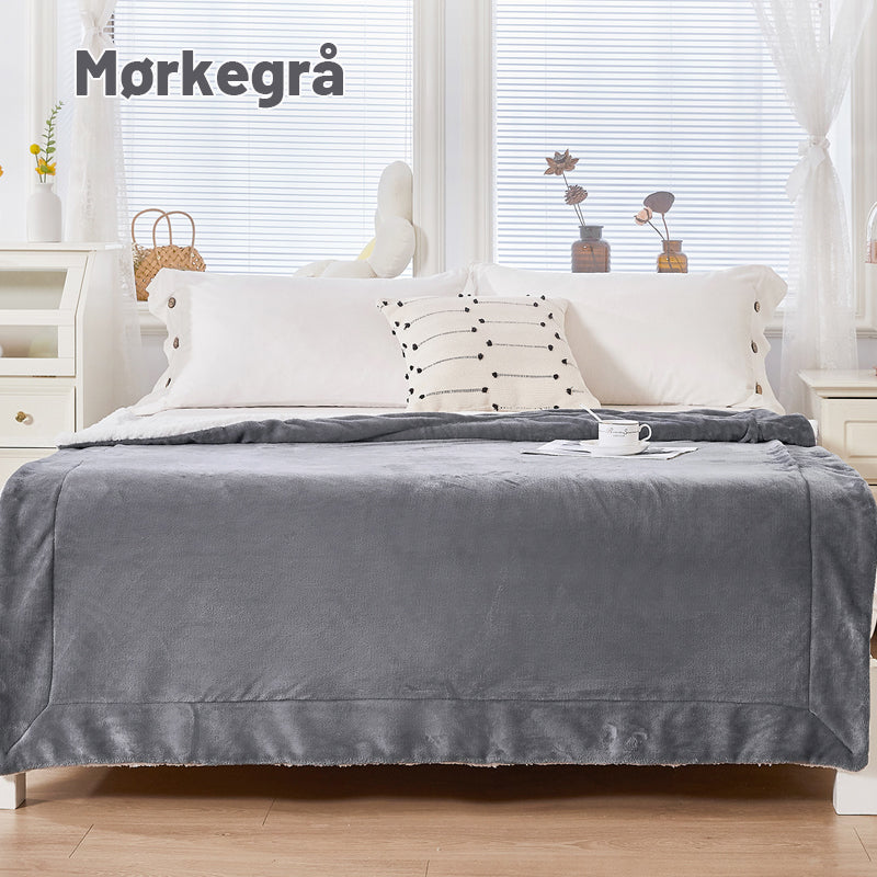 🎁Dobbeltlags Fortykket Lammeuldstæppe