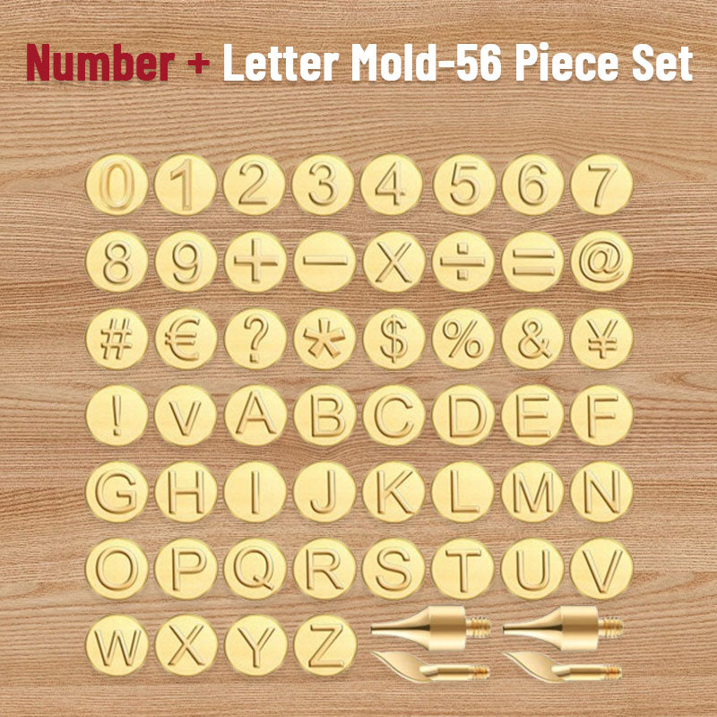 DIY Heat Transfer Pyrography Number + Letter Mold-56 Piece Set