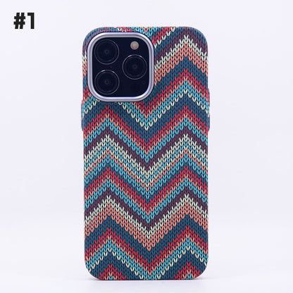 Luminous Magnetic Woven Pattern Mobile Phone Case