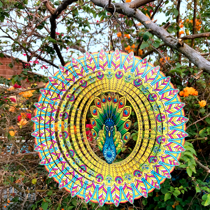 3D Peacock Opening Wind Chime