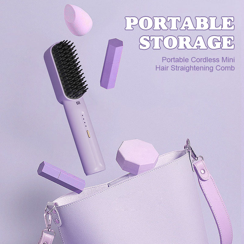 Portable Cordless Mini Hair Straightening Comb