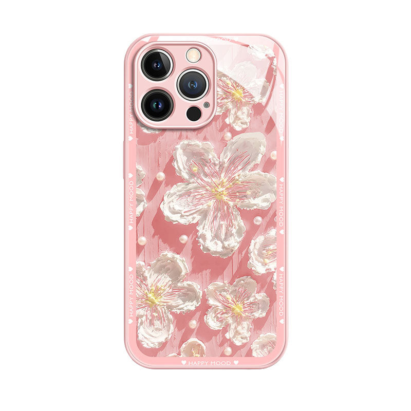 Liquid Glass Oil Painting Flower Mobile Phone Case