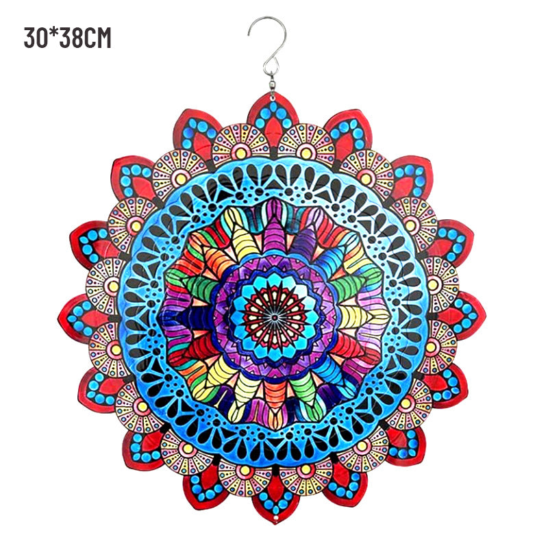 Red Mandala 3d Rotating Pendant