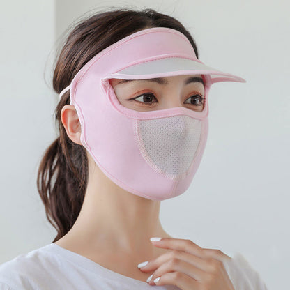 Sunscreen Mask With Brim Ice Silk Thin Sunshade Mask