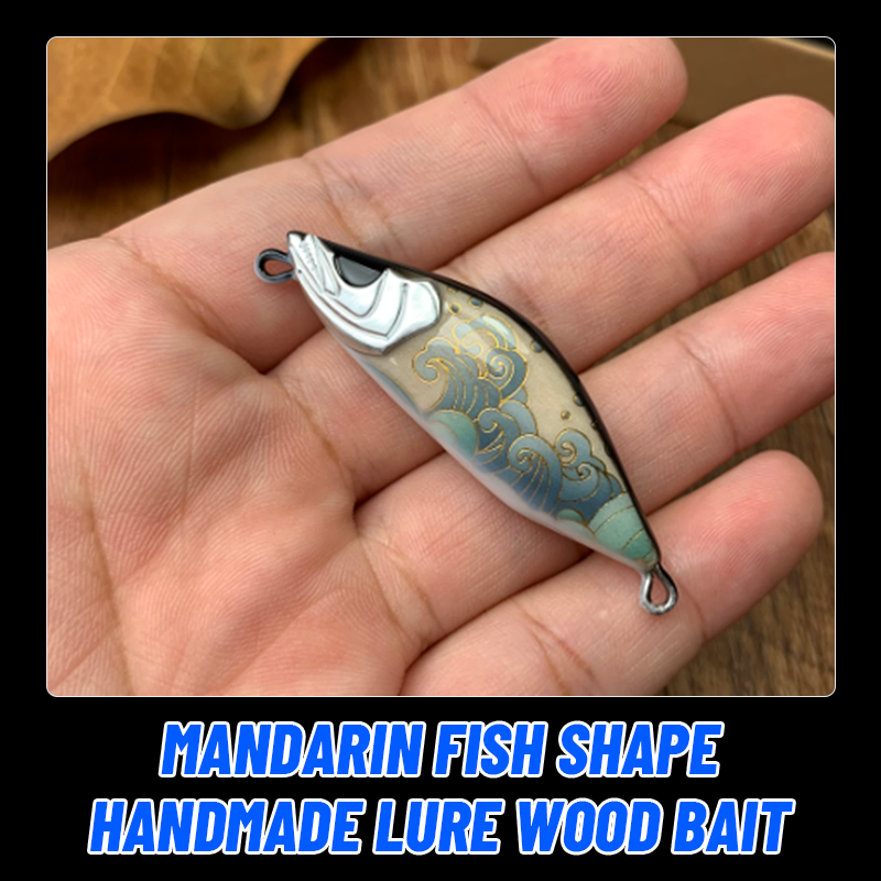 Mandarin Fish Shape Handmade Lure Wood Bait - #1