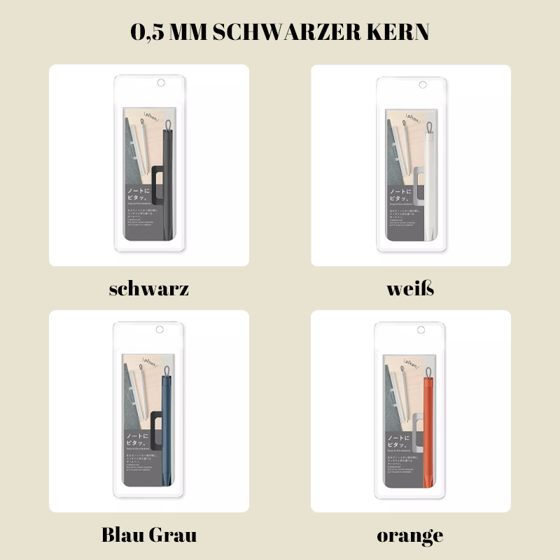 Wird mit magnetischem Stifthalter und Gelstift geliefert