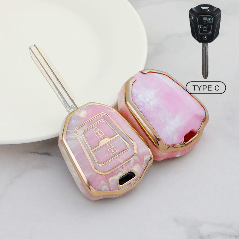 For Isuzu-Car Rhinestone Keychain Key Case