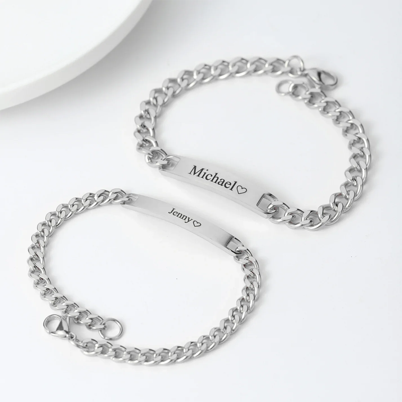 Personalized Titanium Steel Couple Bracelet