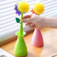 Flower Shaped Long Handle Kitchen Scrubber