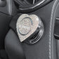 Heart Rhinestone Press Start Button Ignition Protective Cover