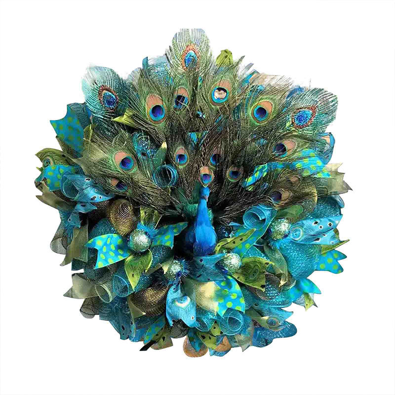 Gorgeous Peacock Blossom Wreath